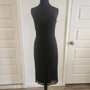 Express Black Lace Midi Slip Dress – Size M